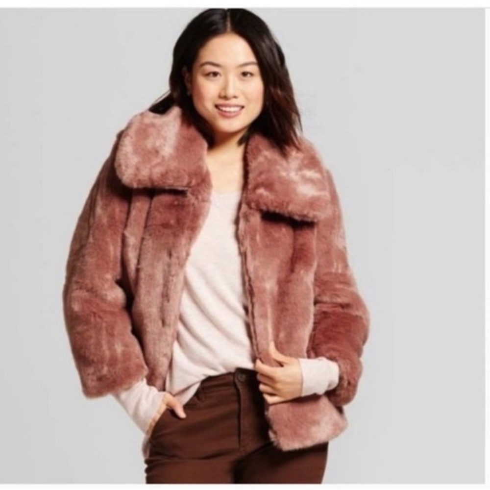 NWT A New Day Faux Fur Teddy Bear Coat - Size